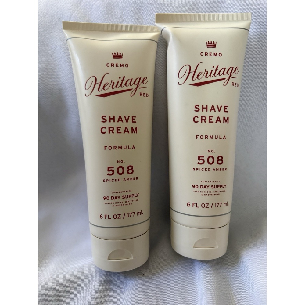 NEW Cremo Heritage Red No. 508 Spiced Amber 6 Fl Oz Sealed 2 Pack Shave Cream